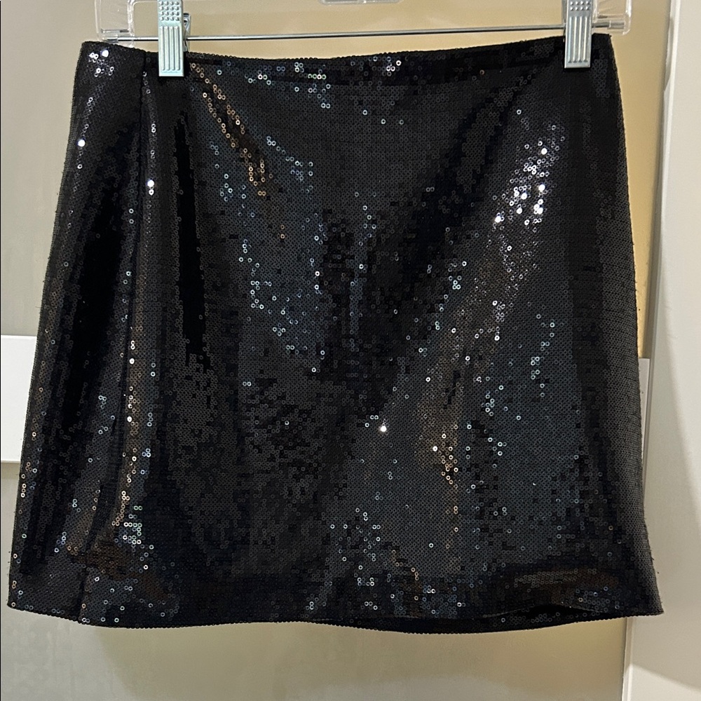Reef Black Sequin Mini Skirt